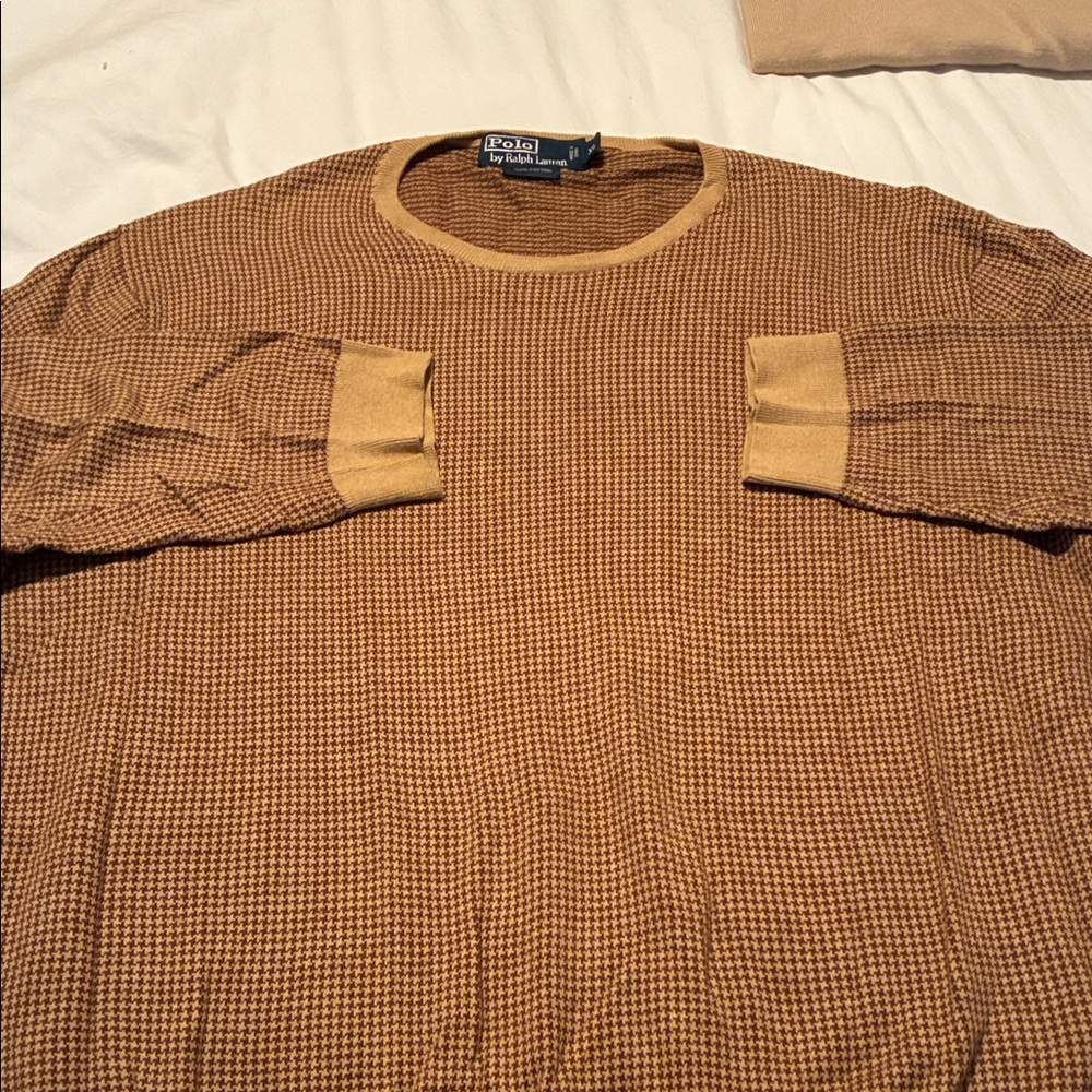 Ralph Lauren Tan and Brown Knit Sweater